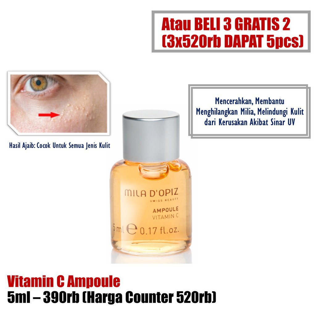 Miladopiz Vitamin C Ampoule 5ml / Mila D'opiz / Mila Dopiz