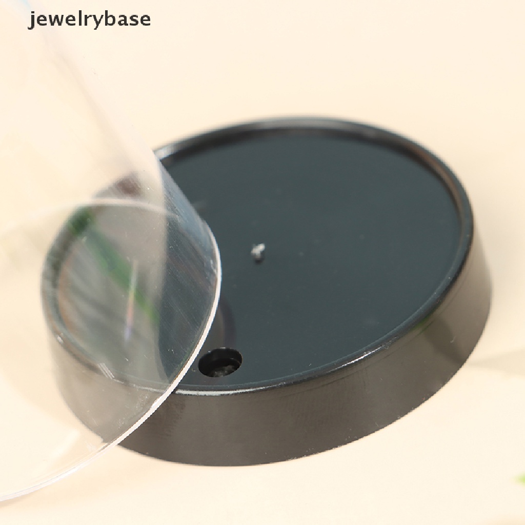 Jewelrybase Kotak Display Miniatur Bentuk Elips Bulat Bahan Plastik Untuk Dekorasi Rumah