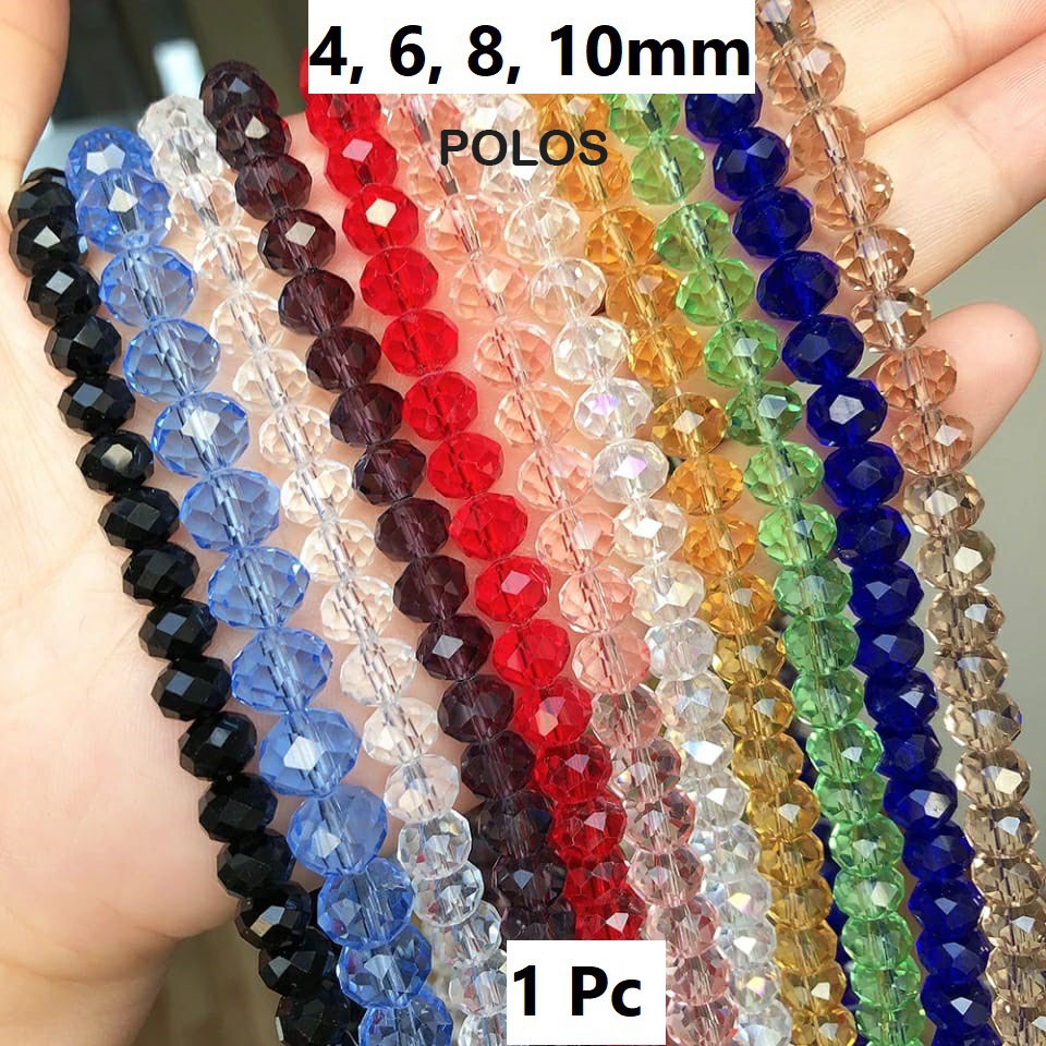 Kristal Bakpau Warna Bening Polos Uk 6-10mm Harga/1 Renceng