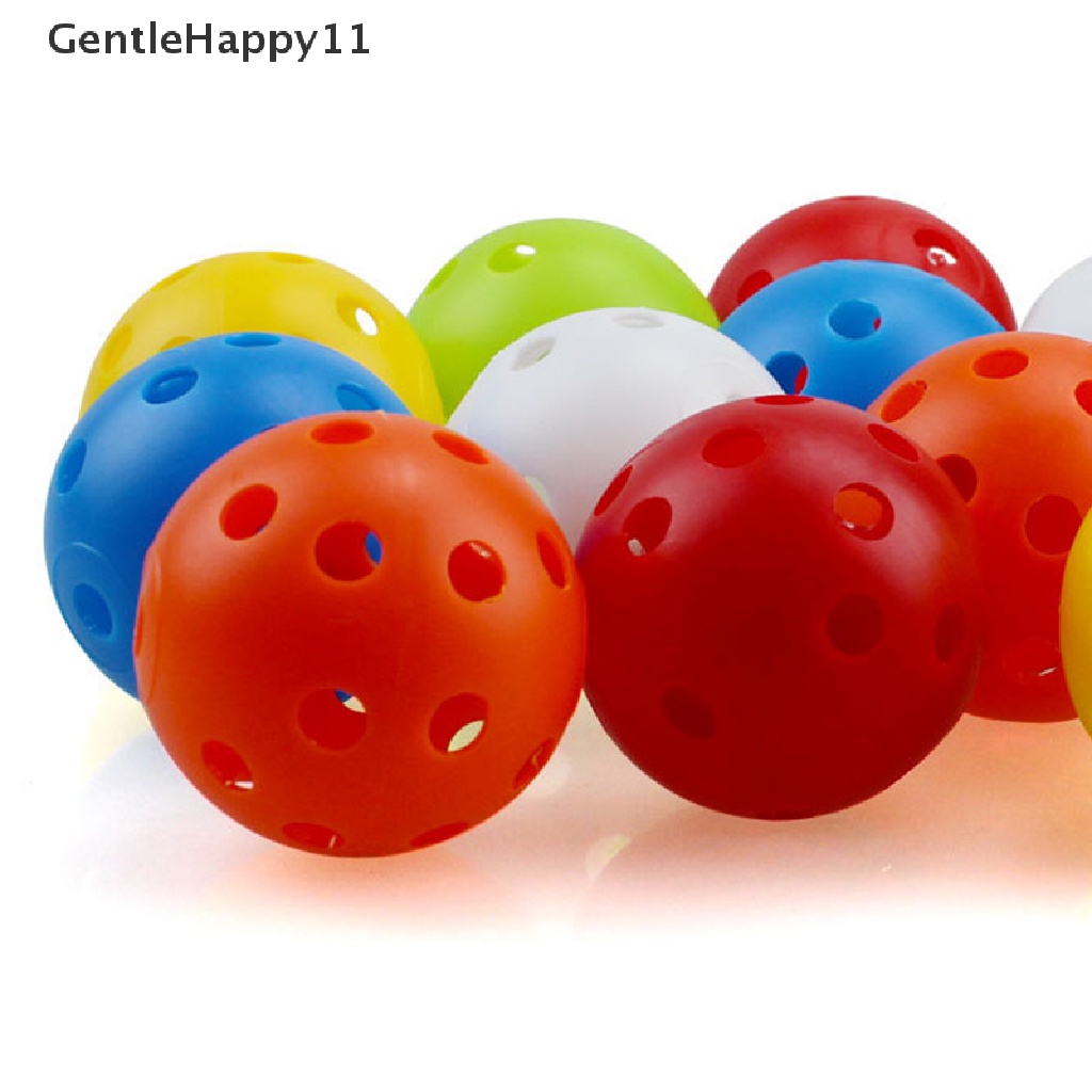 Gentlehappy 10Pcs Bola Golf Indoor Outdoor Whiffle Airflow Bola Latihan Golf