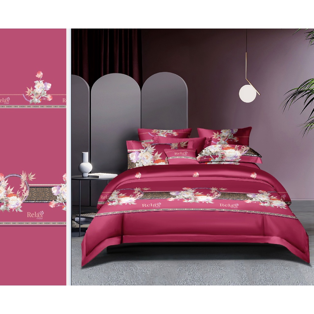 Kain Sprei Katun Jepang Pink Irises