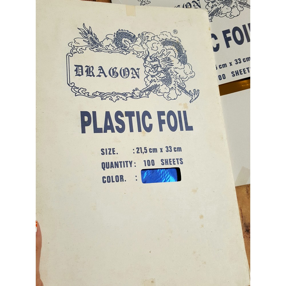 Plastik Foil Dragon Folio isi 100 Lembar - Copy Paper Foil F4 EMAS / PERAK / BIRU/ HIJAU