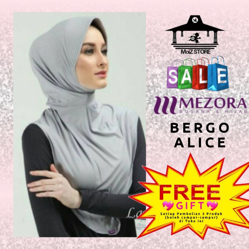 Mezora Alice Jilbab Hijab Bergo Kerudung Krudung Polos Mezora Instan Instant Langsung Mezora Yang Or
