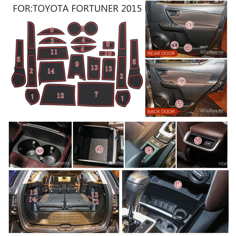 Matras Slot Interior Mobil Untuk Toyota Fortuner 2015-2018