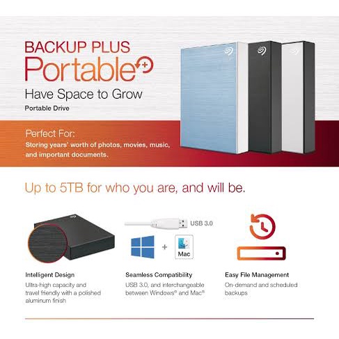 SEAGATE One Touch with Password - 1TB/2TB/4TB/5TB - External HDD - Garansi Resmi - MFI