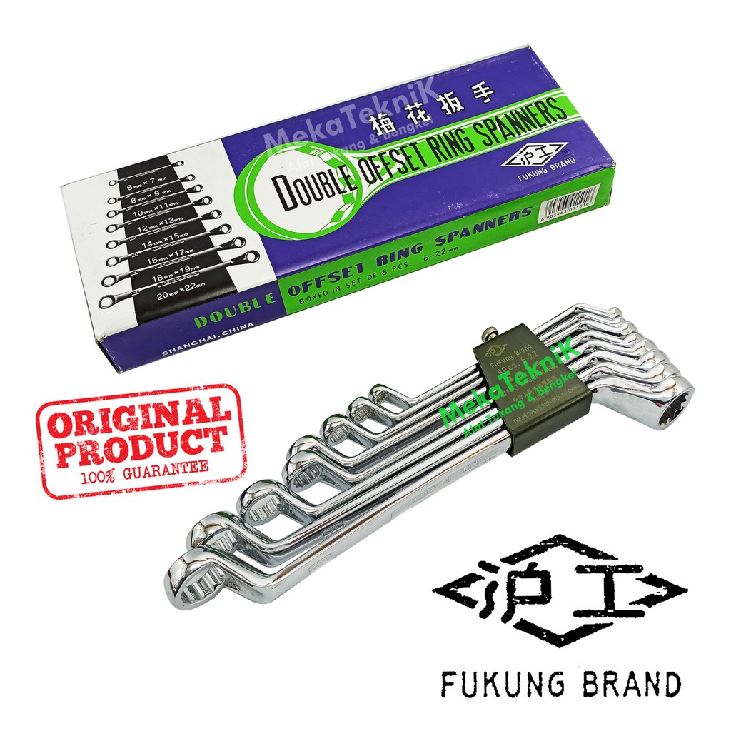 KUNCI RING SET 8 PCS FUKUNG / KUNCI RING SET FUKUNG 6MM - 22MM