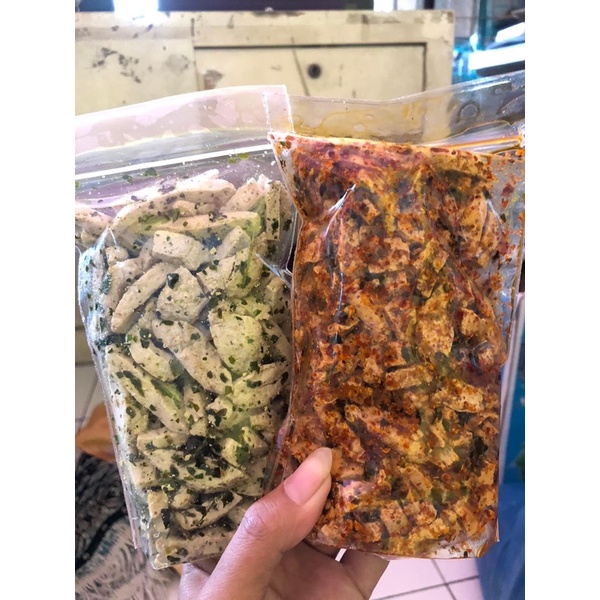 

Basreng pedas daun jeruk dan original daun jeruk
