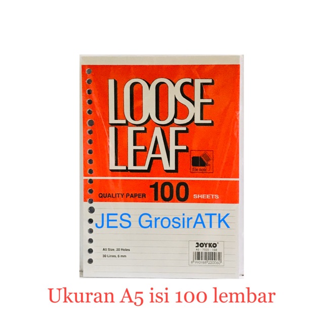 

Isi File Binder A5 - 100 lembar / Kertas File / Loose Leaf [pak]