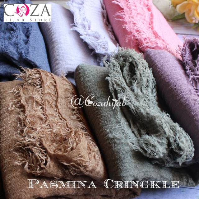 PASMINA TERLARIS/PASMINA MURAH/PASMINA KEKINIAN PASMINA CRINGKLEARABIAN SHAWL/PASMINA COTON CRINGKLE / Coza Batik