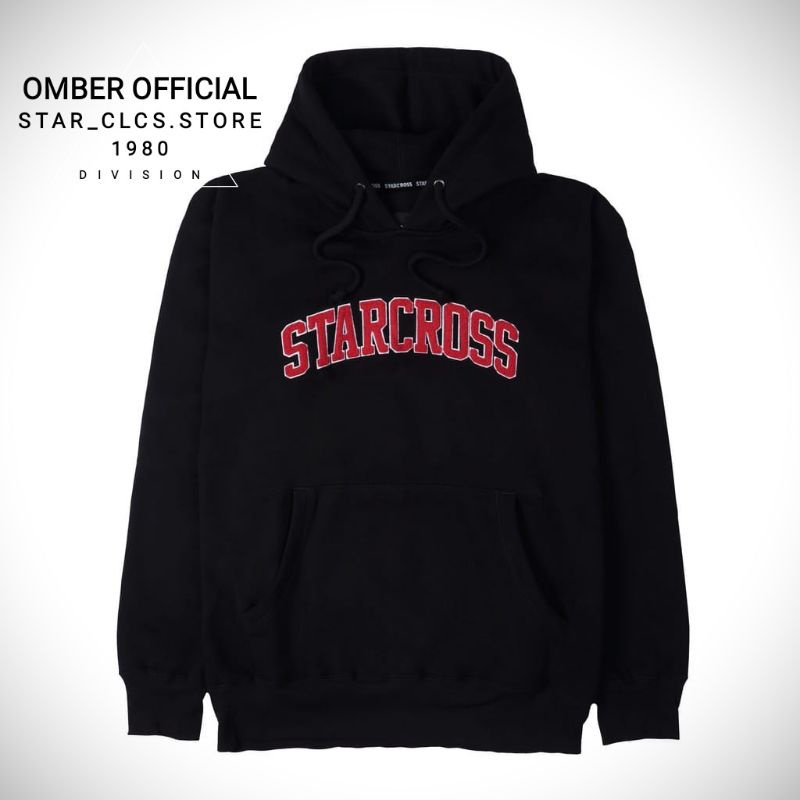 STARCROSS Hoodie Sweater JS219 Hitam Logo Merah Ready