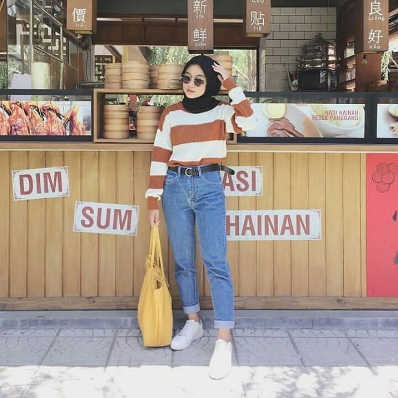 BOYFRIEND JEANS / CELANA JEANS WANITA/ BF POLOS/ CELANA 2021/ CELANA JEANS HIJAB TERMURAH