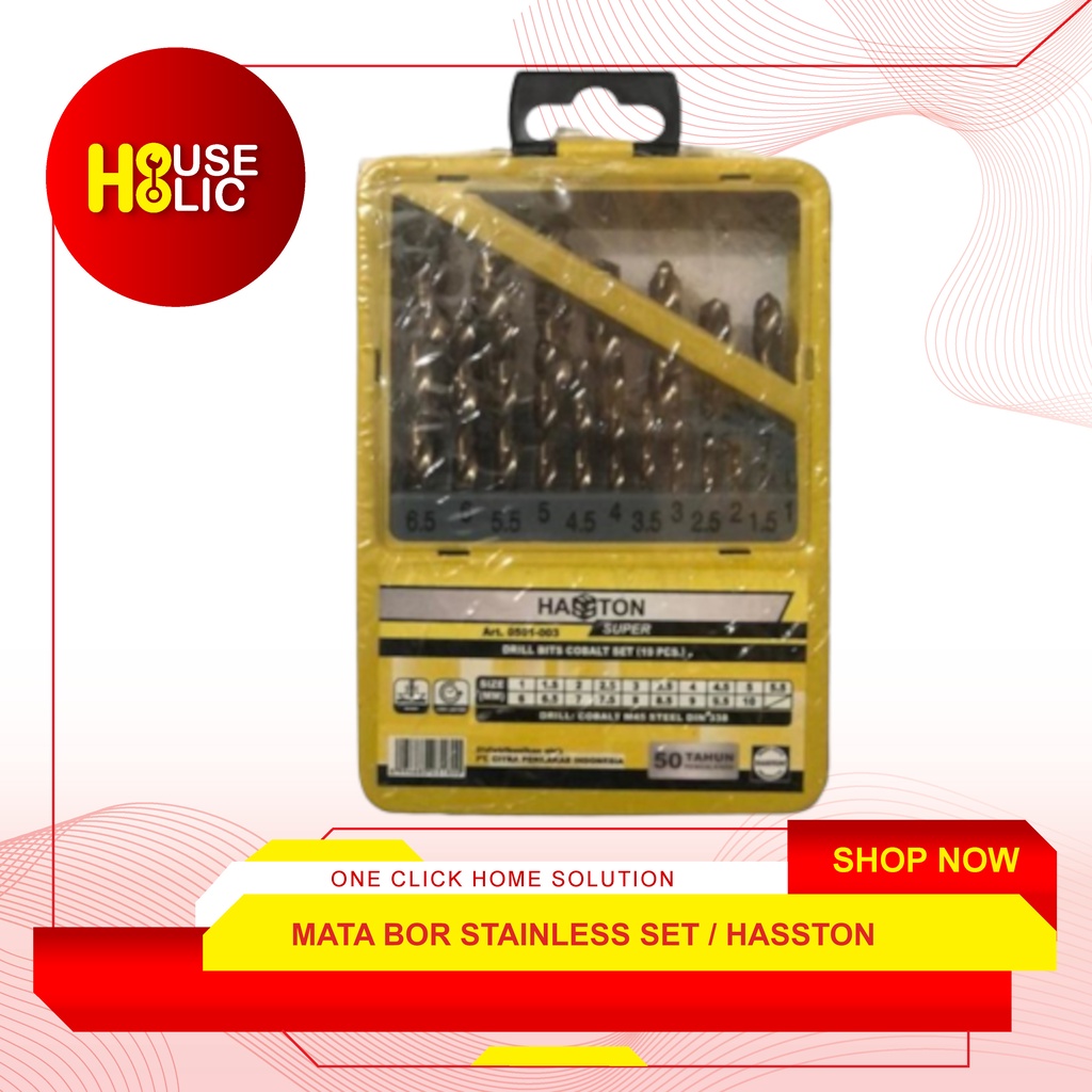 Mata Bor Besi Stainless Set 19 Pcs / Drill Cobalt HSS Hasston 0501-003