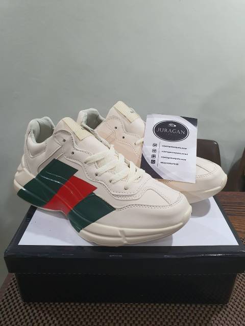 Gucci Rhyton Web Print Leather Sneaker