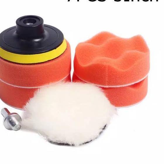 *READy Paket Poles Polish Polishing Polisher Pad Velcro Spon Busa Mesin Bor Gerinda Body Mobil Mot