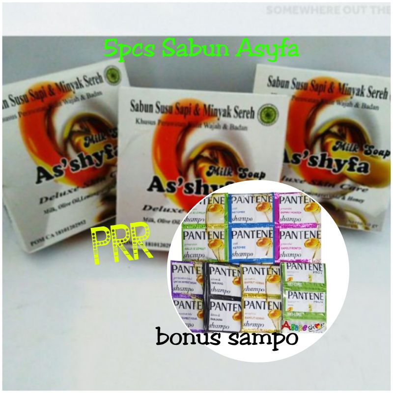 Sabun asyifa (isi 5pcs) susu sapi [BONUS SAMPO ] asyfa kulit muka badan sabun asyifa 5pcs