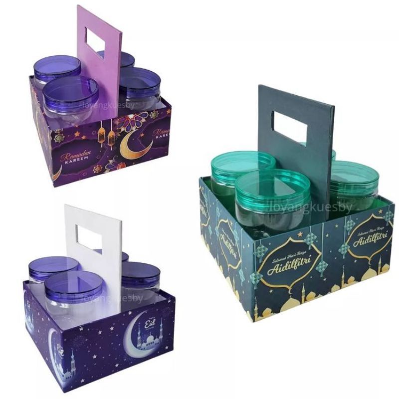 

BOX HAMPERS LEBARAN IDUL FITRI JINJING TENTENG ISI 4 TOPLES TABUNG