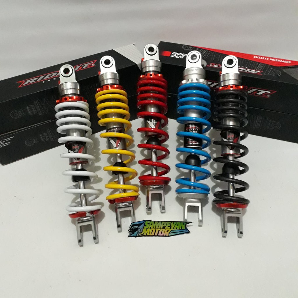 Shock Sok Skok Belakang Matic 86 Ride IT 310mm Merah Putih Biru Kuning Titanium