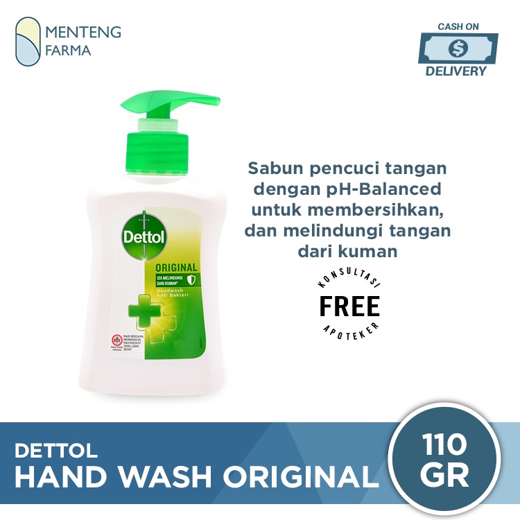 Dettol Handwash Original 110 ML  - Sabun Cuci Tangan Antibakteri Aroma Pine