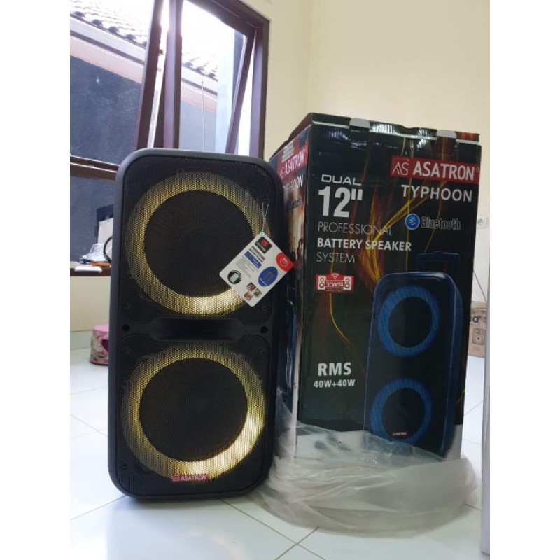 Speaker Bluetooth Asatron Typhoon 2 x 12"