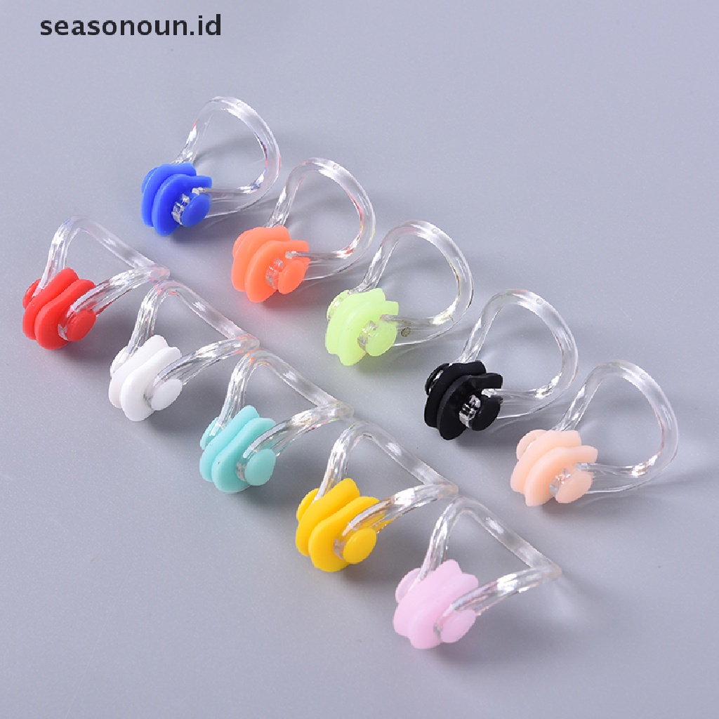 (seasonoun) 10pcs Klip Hidung Bahan Silikon Lembut Nyaman Untuk Berenang / Diving / Surfing