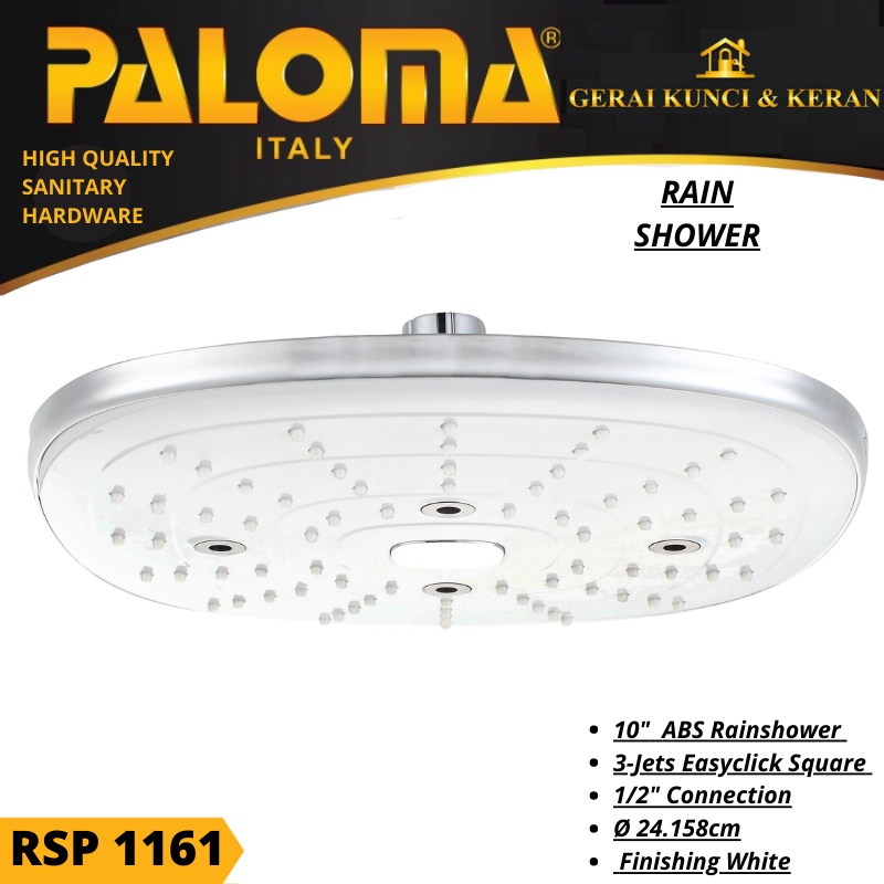 PALOMA 10&quot; RAINSHOWER 3-JETS EASYCLICK RSP 1161