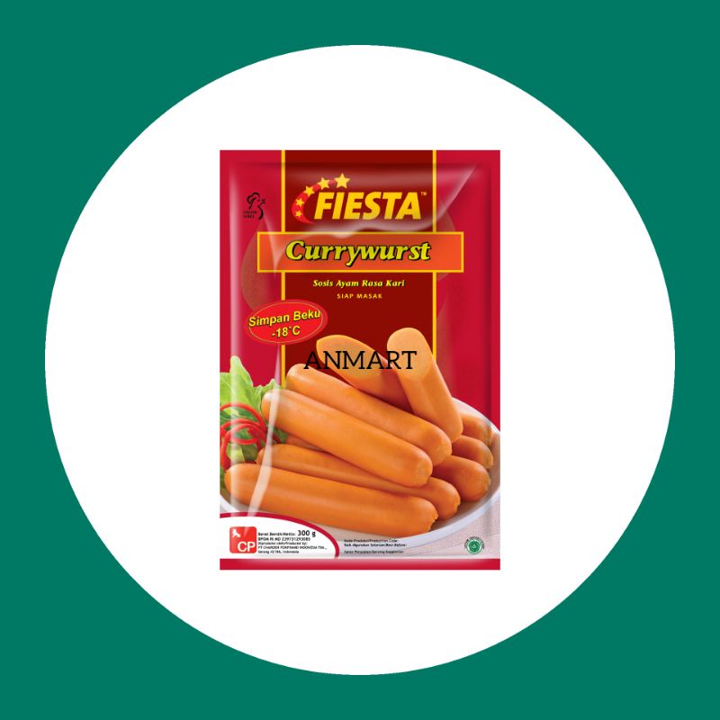 

ANMART | 300gr Currywurst Sausage / Sosis Isi 5 Fiesta | Frozen Food | Sayur Online