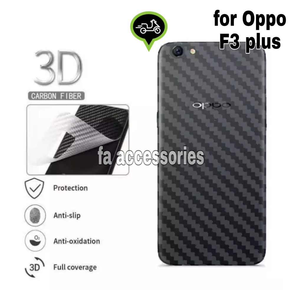 Skin Carbon OPPO F1S A59 F3plus Carbon antigores belakang F3 plus