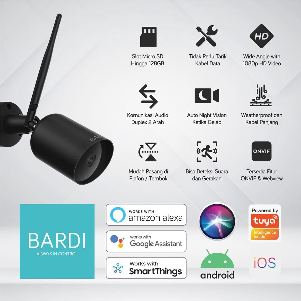 CCTV BARDI IP WIFI Camera Outdoor STC TPD CCTV SMart Home Waterproof AntiAir 1080HD TWO WAY AUDIO