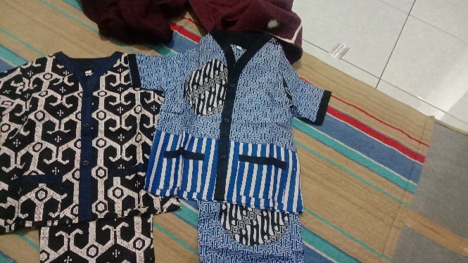 Piyama Batik Anak Setelan Batik Anak Bahan Adem Cowok Cewek Usia 1-5 Tahun.