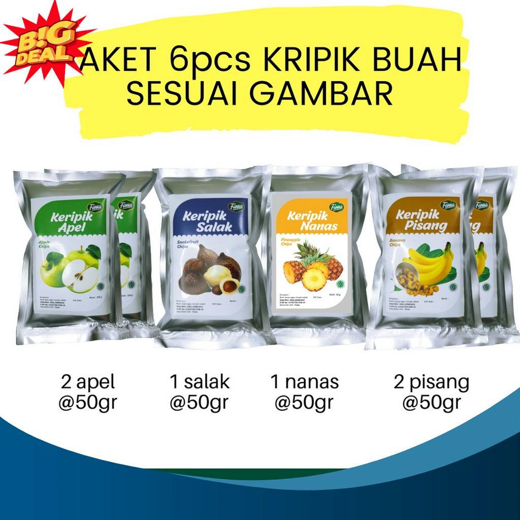 

SPESIAL DISCOUNT BARU Fiona Paket Hemat Keripik Kripik Buah Apel Pisang Salak Nanas Rambutan 6pcs