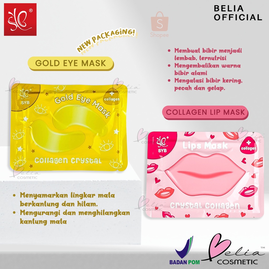 ❤ BELIA ❤ SYB Crystal Collagen Lip Mask | Eye Mask (✔BPOM) 6gr