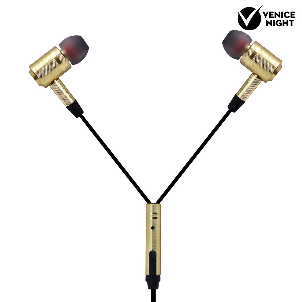 (VNEP) (Berkabel) Headset Earphone Earbuds Sport Gaming In-ear Noise Isolating Metal Jack 3.5mm Untuk Handphone