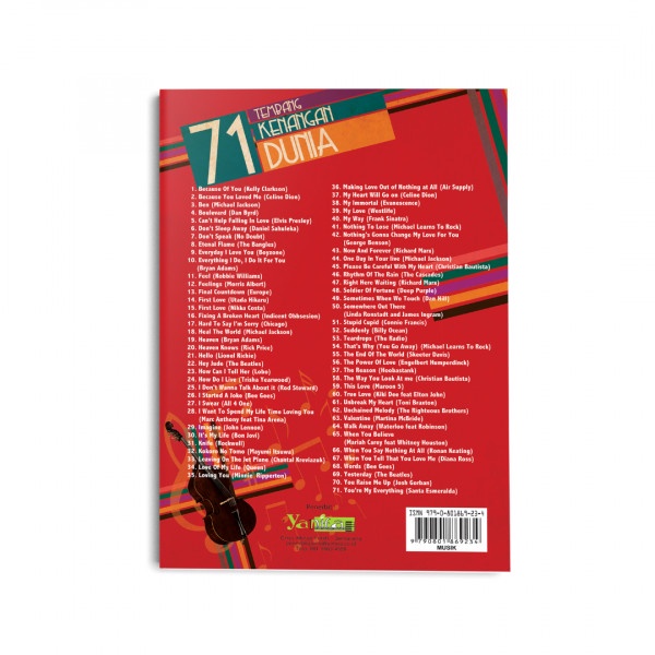 Buku Musik 71 Tembang Kenangan Dunia - Yeyen Subiakto