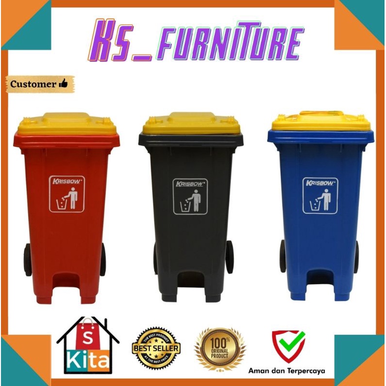 Dust bin 120 Liter/Tong sampah injak/tempat Sampah