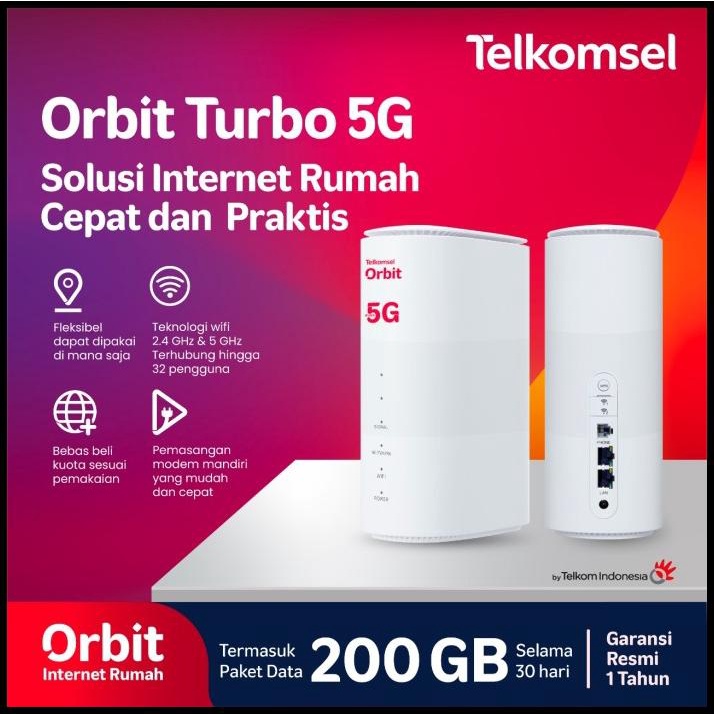 Telkomsel Orbit Turbo 5G Wifi High Speed Bonus Data