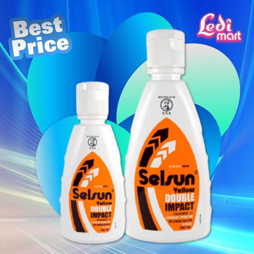 ORIGINAL Selsun Yellow Double Impact Shampoo 100ml / Shampo / Sampo Anti Ketombe / Anti Dandruff / Anti Gatal/ Rambut Rontok / LEDI MART