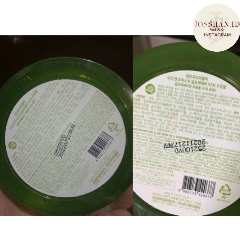 [Original 100%] BPOM Exp 2024 NATURE REPUBLIC Aloe Vera  92% Soothing Gel 300ml Jar Logo Original | Aloe Vera Gel | Aloe Vera Nature Republic | Aloe Vera BPOM | Nature Republic Aloe Vera BPOM | Aloe Vera Jar 300ml Nature Republic | Gel Aloe Vera NR