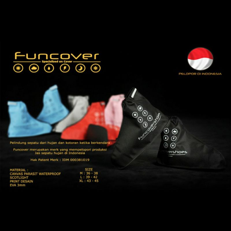 Cover Sepatu Anti Hujan Funcover / Sarung Sepatu Funcover / Funcover / Jas Hujan Sepatu