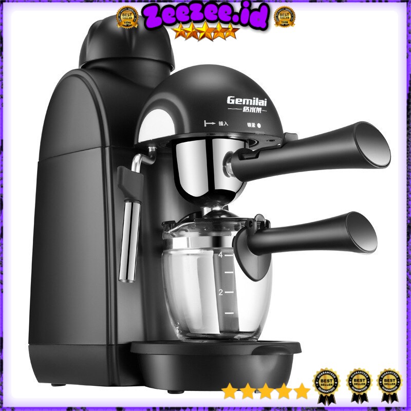 Gemilai Mesin Kopi Semi Automatic Espresso Coffe Machine 240ml - CRM2008 - Black