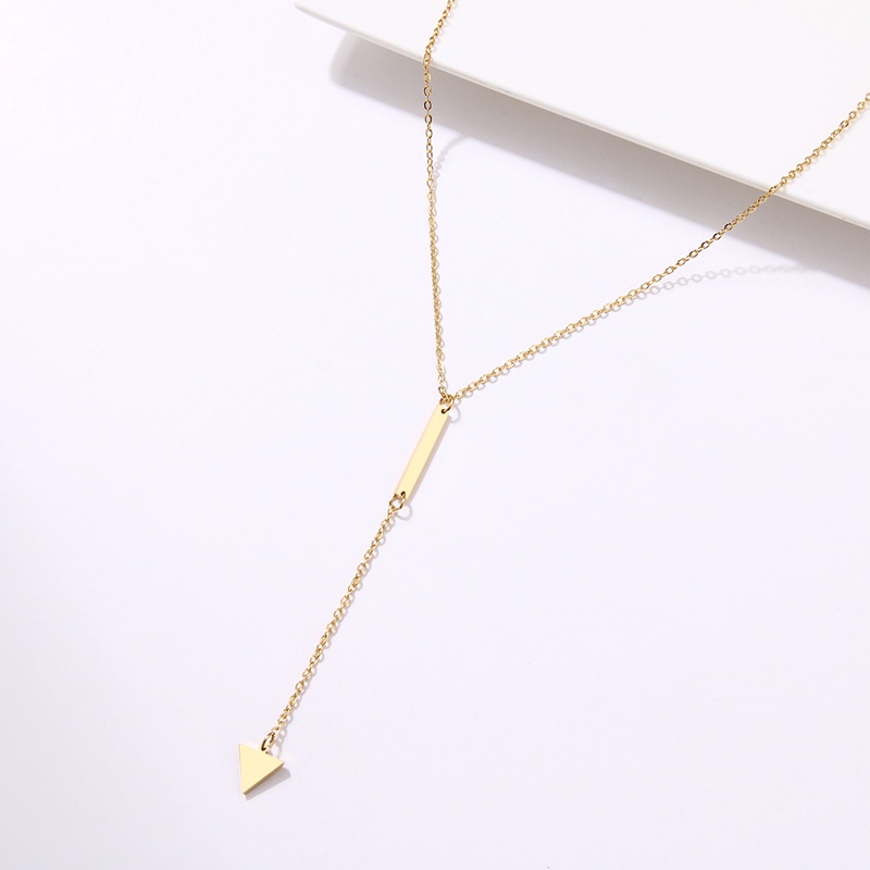 Geometric Triangle Tassel Necklace Accessories Short Clavicle Chain Personality Simple