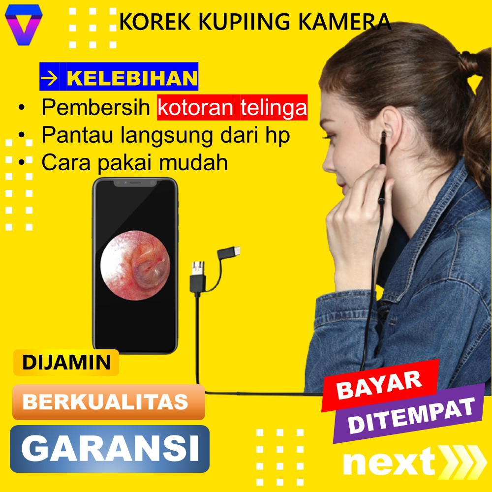 PEMBERSIH TELINGA KAMERA EAR CLEANER EARPICK KOREK KUPING LED PEMBERSIH PENYEDOT KOTORAN TELINGA 17