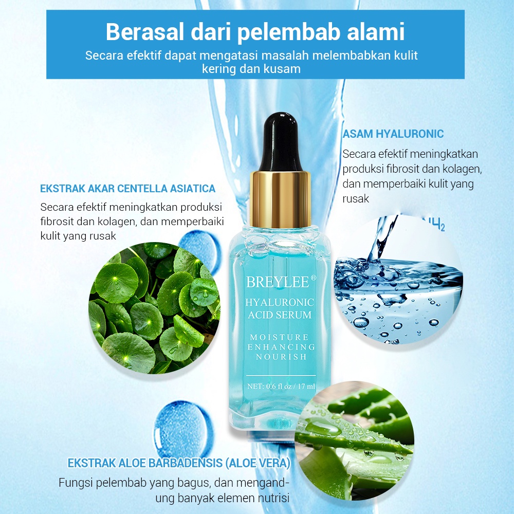 BREYLEE Hyaluronic Acid Essence Melembabkan-Melembabkan / Anti Penuaan /  Meningkatkan Elastisitas Kulit / Mengembalikan Kesehatan Kulit / Mudah Menyerap Facial Essence yang Lembut/Secara Efektif Dapat Memecahkan Masalah Menghidrasi Kulit Kering Ku