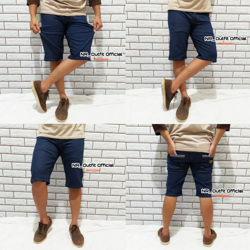 Jeans Pendek Cowok Stretch Distro Celana Keren Pria Slim Fit Size 27-38 NR_Outfit Official COD