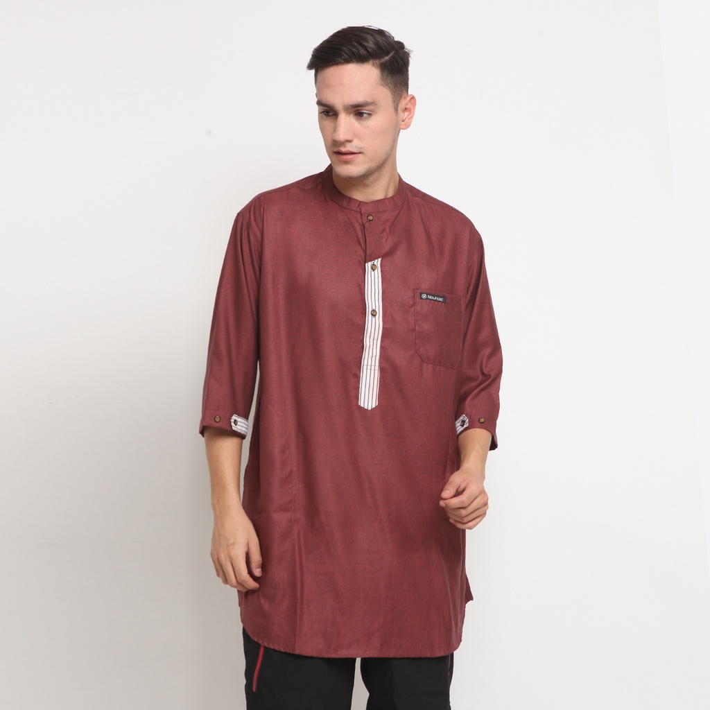 Koko Kurta Dewasa Lengan 3/4 kurta Latief Nauhtec Katun Madinah Fashion Pria Muslim Size M-L-XL-Xxl