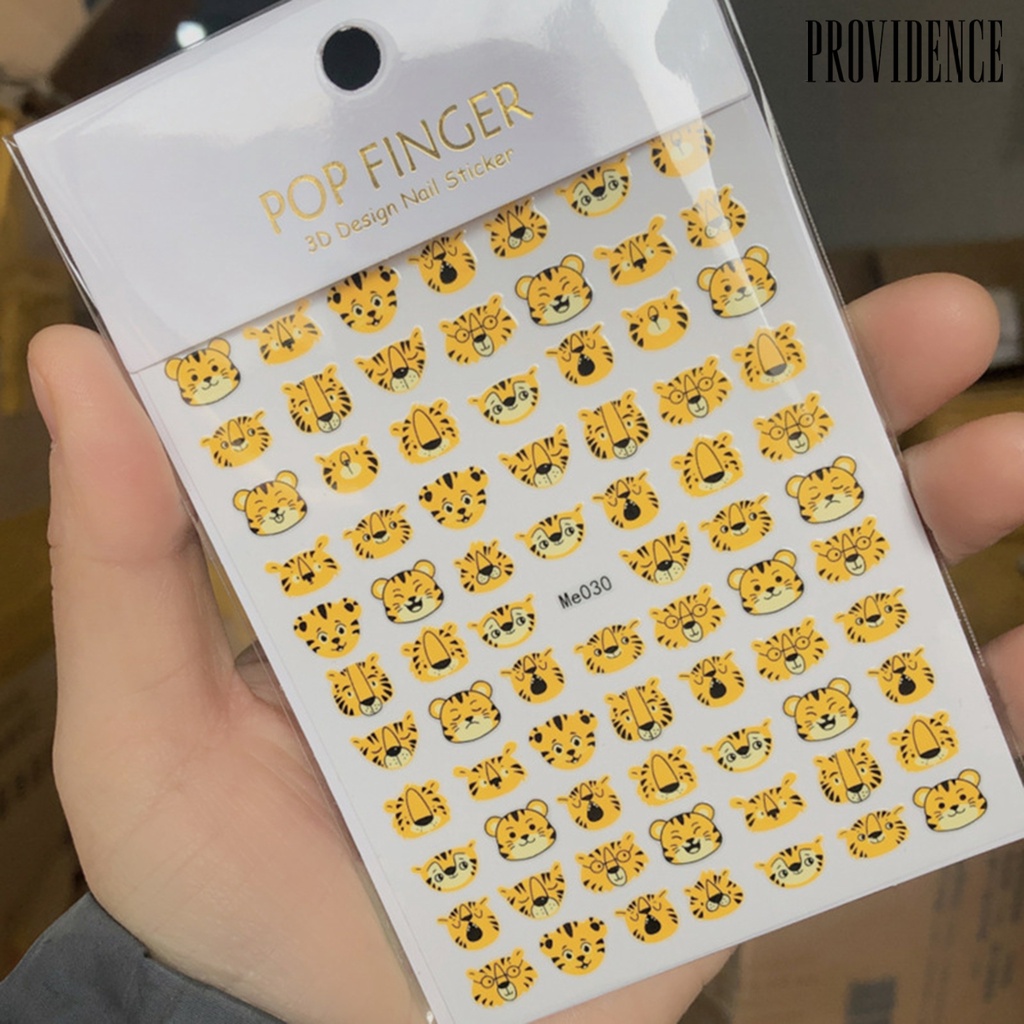 Providence Stiker Kuku Motif Kartun Harimau / Tahun Baru Imlek Untuk Manicure / Nail Art