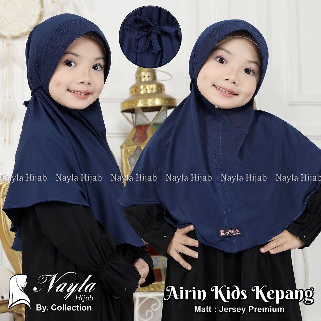 Kerudung Anak Tali Kepang AIRIN KIDS KEPANG Hijab Instan Anak Jersey Airis Terbaru Nayla Hija'b