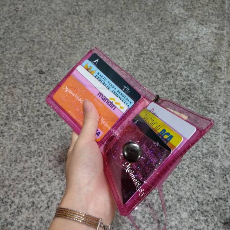 Dompet Wanita Impor Transparan Korea Jepang Dompet Kartu Gantung Bt21 KPop Murah Grosir Dompet Lipat