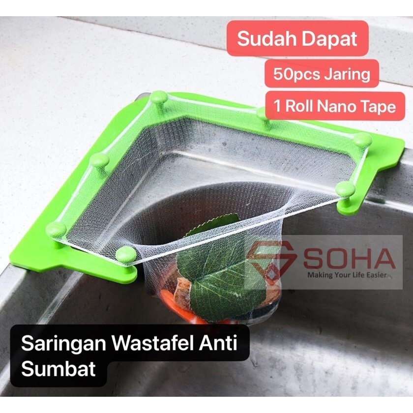 ART-017 Jaring Saringan Wastafel Dapur Kitchen Hanging net anti mampet segitiga saringan sudut Dapat