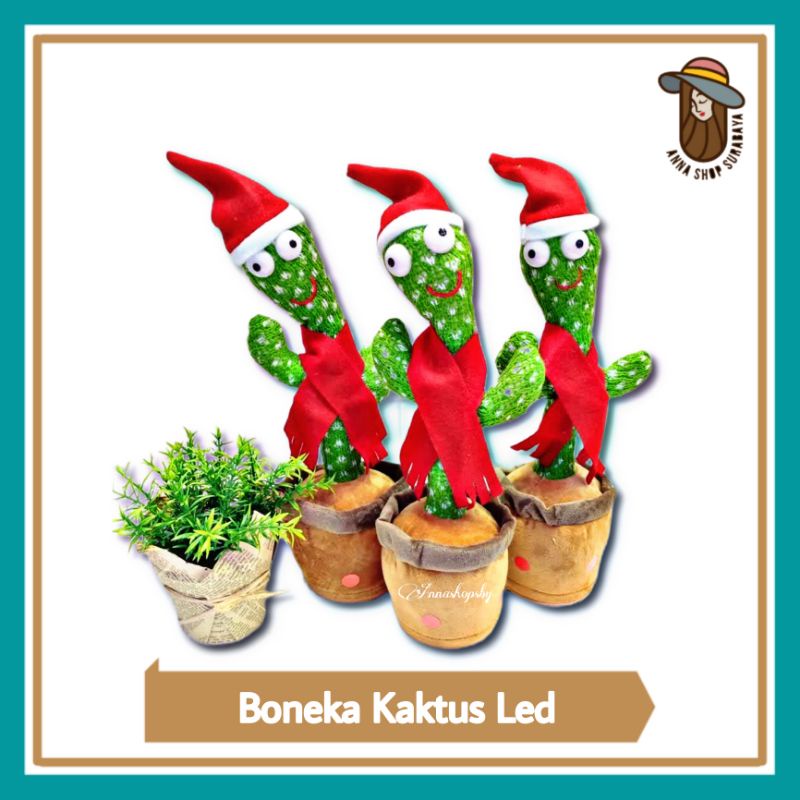 Boneka Kaktus LED Menari Music dan Merekam