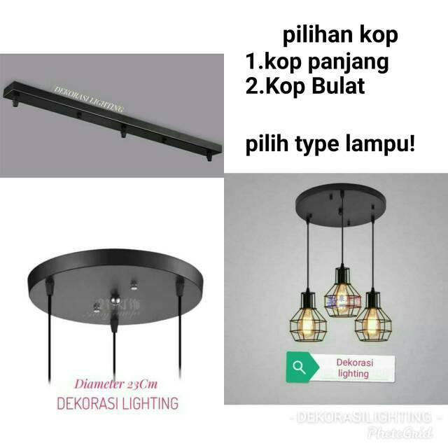  Lampu  hias  gantung  3in1 dapet satu set 3lampu retro simple  